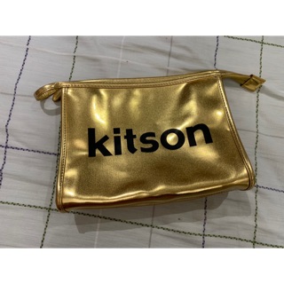 九成新 美國購入 Kitson 金色 化妝包 手拿包