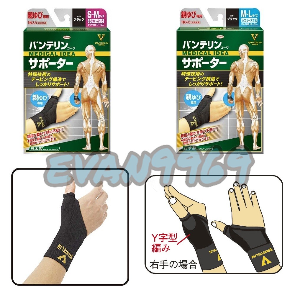 日本 Vantelin Kowa 萬特力 拇指護腕手套 護具 運動 護套 機能 手指保護 支撐