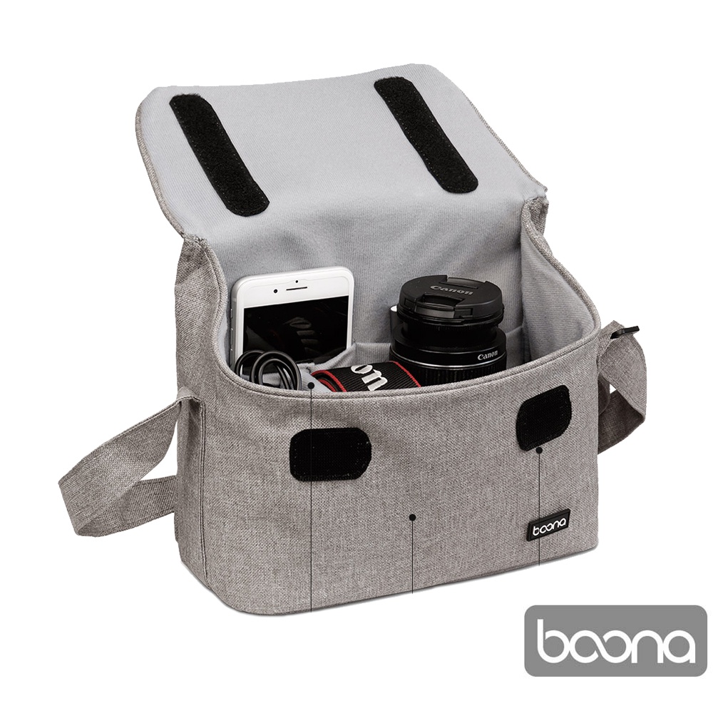 Boona 3C H013 斜背相機包 魔鬼氈黏貼設計方便拿取 內附隔板分區收納 防潑水材質耐磨耐用