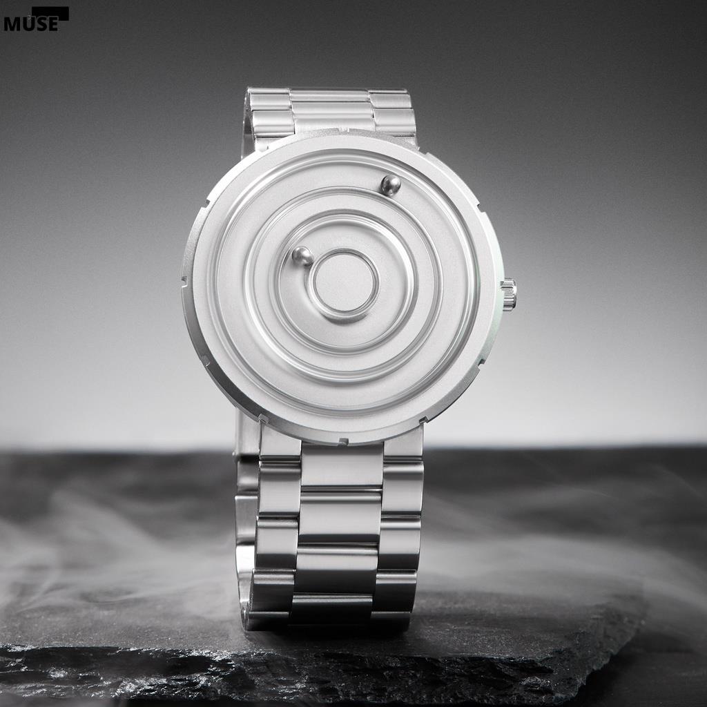 【3cmuse】Eutour 男士手錶女士手錶情侶手錶磁鐵手錶球軸承手錶石英手錶帶不銹鋼手鍊 -40mm E042