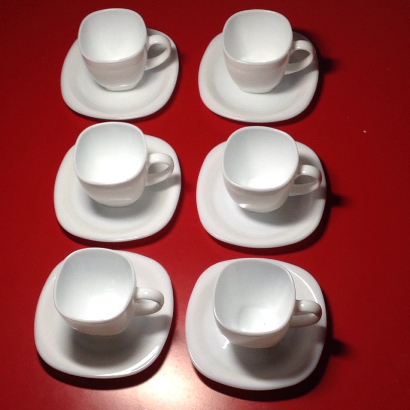 6入北歐風咖啡杯盤組-純白系列 《全新未用》