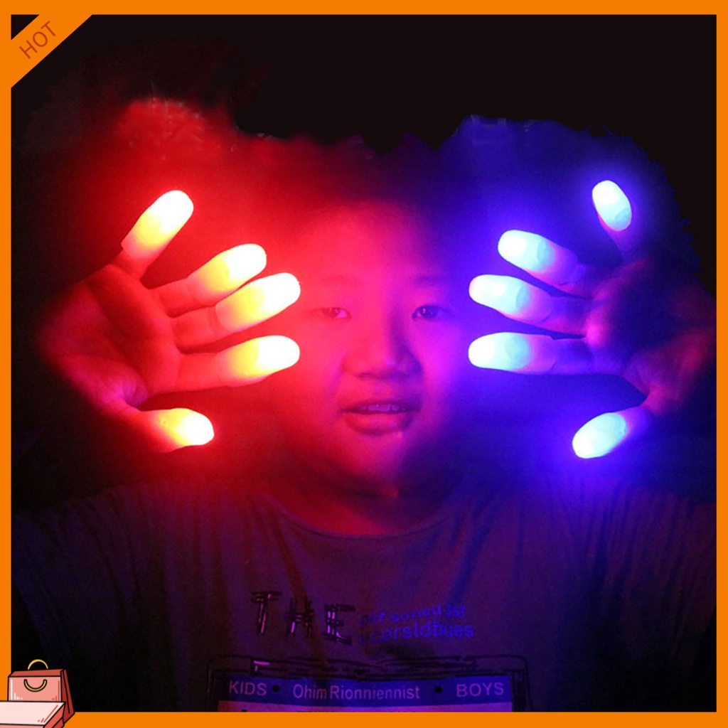 [alBremen] 2 件魔術 LED 電池供電拇指手指燈魔術道具派對用品