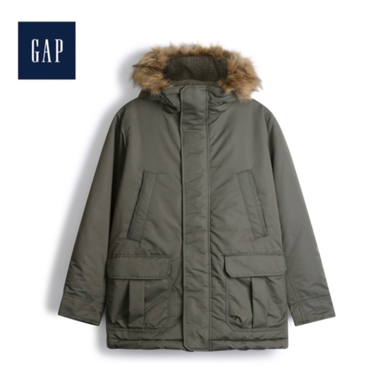 Gap 保暖 連帽外套 軍綠外套 M號