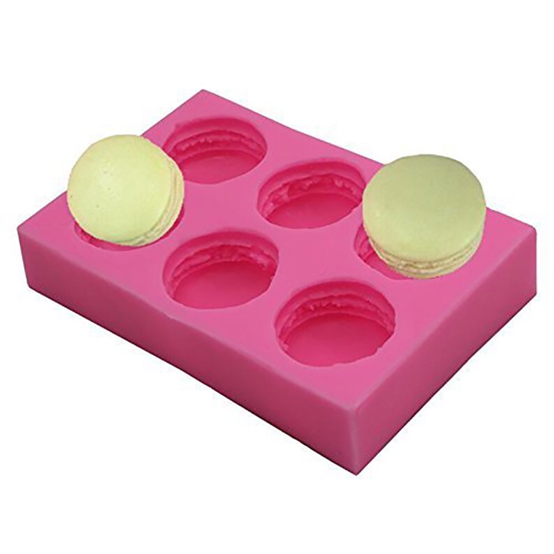 6連3d立體馬卡龍模具DIY手工皂模輕粘土食品硅膠漢堡模具優惠