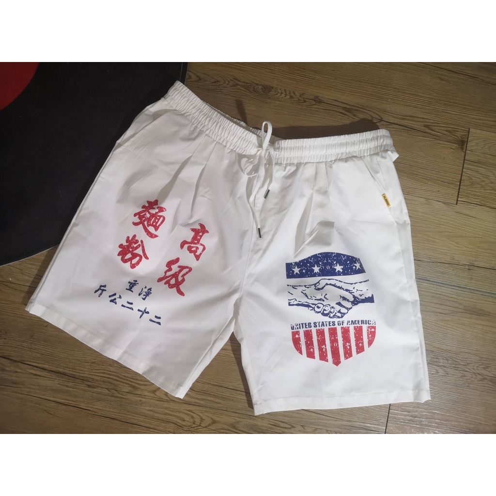 [熱銷中]中美合作復古麵粉袋短褲/趣味好穿/寬鬆薄款速乾五分褲/外出褲~節日禮物，自穿送禮兩相宜~89趴，禮物