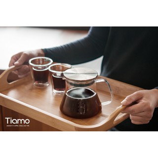 【54SHOP】Tiamo 不鏽鋼蓋耐熱玻璃壺 400ml HG2188 咖啡下壺 花茶壺 可愛壺