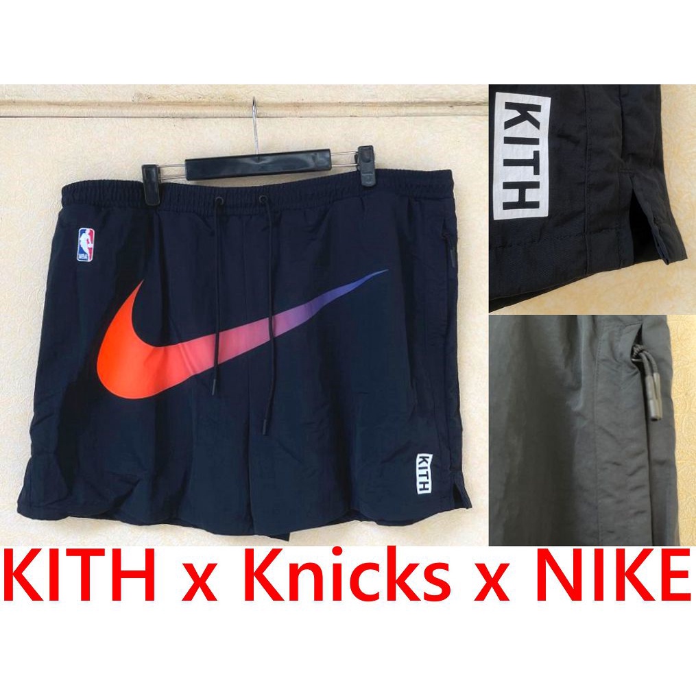 BLACK全新KITH x New York Knicks x NIKE紐約尼克主場重新開幕限定球褲/運動短褲
