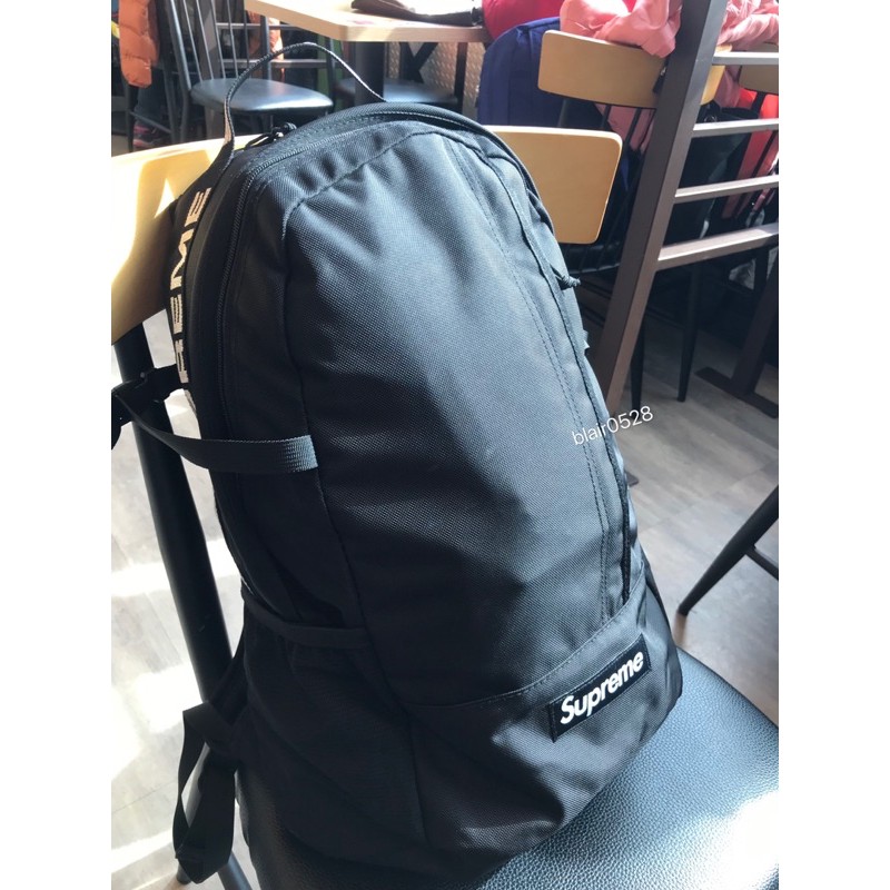 正品現貨2018 SS Supreme Backpack Bag 黑色 44代 44TH 字體後背包 黑色 後背包 轉賣