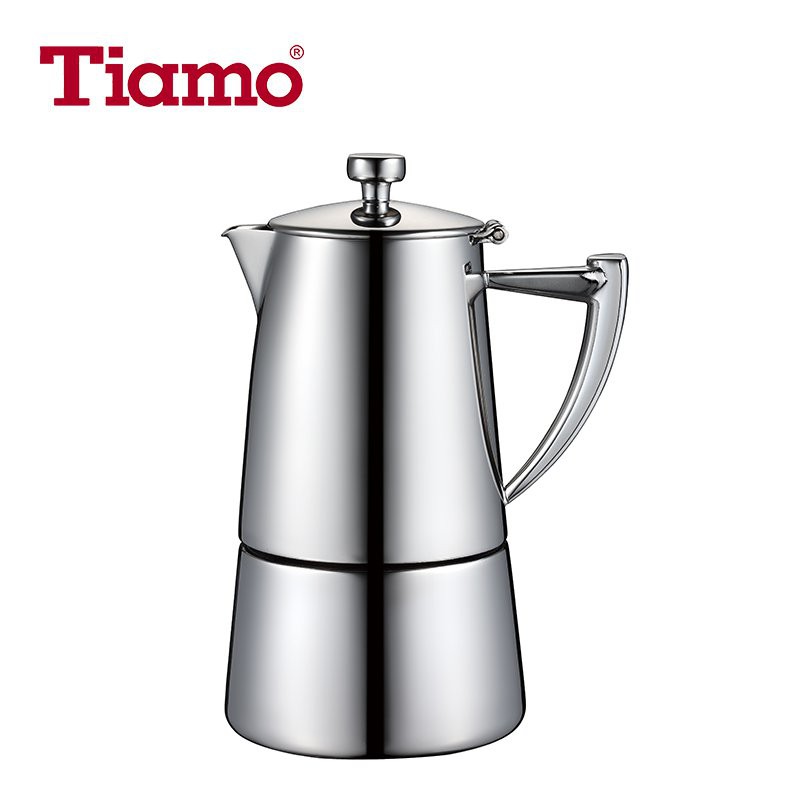 Tiamo 摩卡壺家用煮咖啡壺不銹鋼咖啡壺
