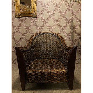 #19世紀 丹麥1960's手工藤編橡木曲木扶手椅 #523159