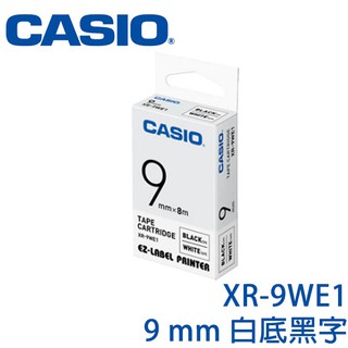 【3CTOWN】含稅開發票 CASIO卡西歐 9mm XR-9WE1 白底黑字 原廠標籤機色帶