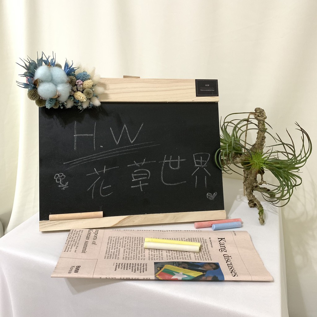 乾燥花小黑板滿天星棉花兔尾草木百合加那利婚禮小物店家裝飾拍照道具開幕禮網拍道具 蝦皮購物