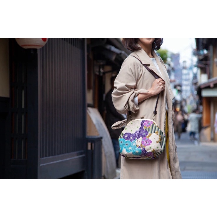 『小家日和』日本製 竹久夢二 日式織品口金包 斜背包 和風紋樣 日本織物