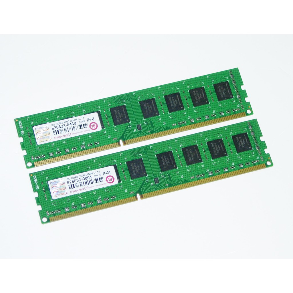【大媽電腦】Transcend 創見 DDR3 1600 8G 記憶體 雙面顆粒 2支一拍=16G 不拆賣