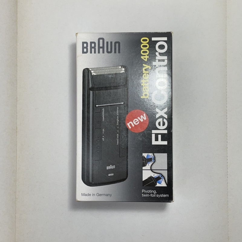 全新 BRAUN 德國百靈 4000系列 電池式 電動刮鬍刀 德國製 雙刀頭 絕版 中古 老物 非飛利浦 國際牌