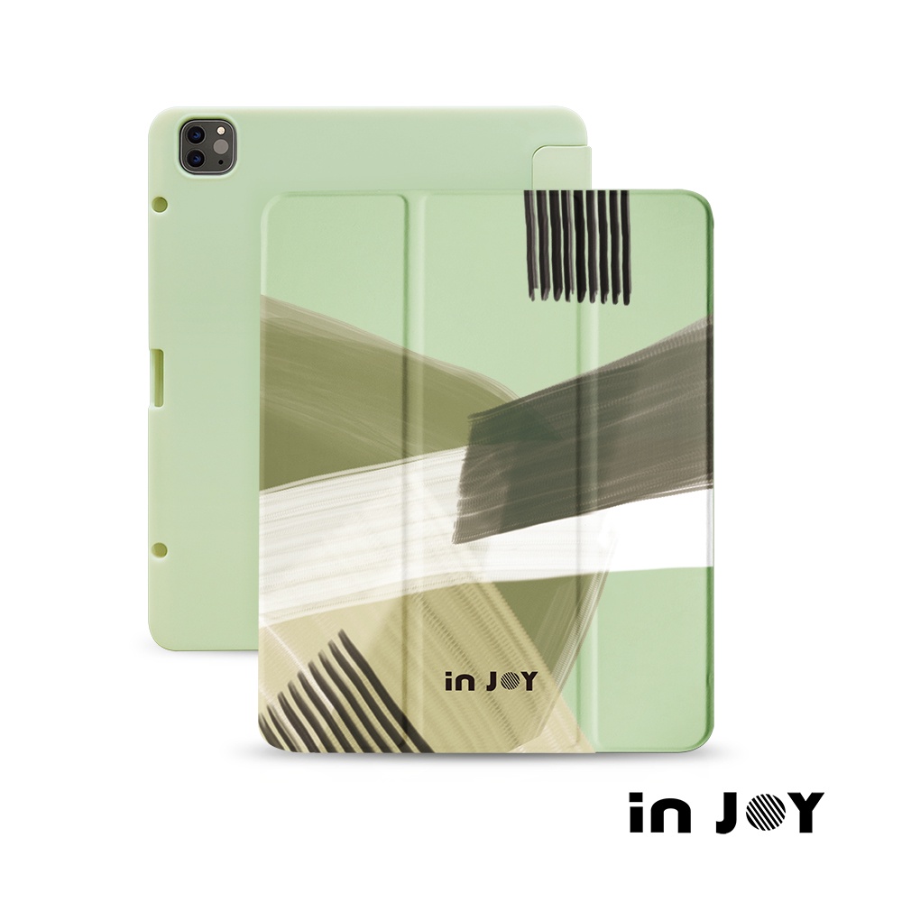 INJOY｜iPad case 12.9/Air5/iPad 8/mini 5 抹茶那堤 附筆槽平板保護套