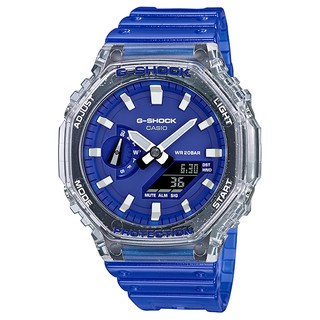 CASIO G-SHOCK 八角型錶殼雙顯錶-果凍藍 (GA-2100HC-2A)