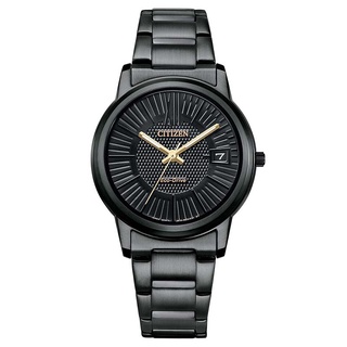 【CITIZEN星辰】FE6017-85E 羅馬字 鋼錶帶 日期顯示 光動能女錶 黑 33.3mm 台南 時代鐘錶