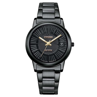 【CITIZEN星辰】FE6017-85E 羅馬字 鋼錶帶 日期顯示 光動能女錶 黑 33.3mm 臺南 時代鐘錶