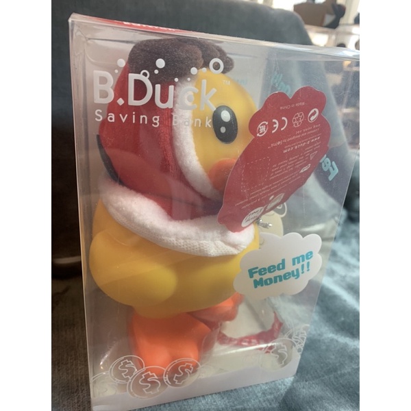 全新 b-duck 正版 聖誕限定存錢筒 造型存錢筒 鴨子 黃色小鴨