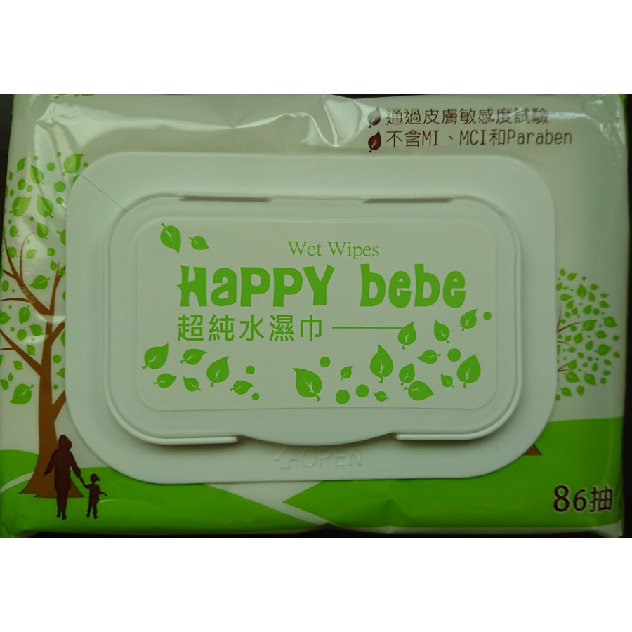 Happy Bebe 超純水濕紙巾86抽10包