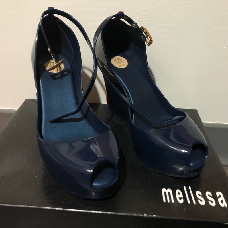 Melissa 復古厚底魚口鞋-藏青 #5 #33/34 香香鞋 雨鞋