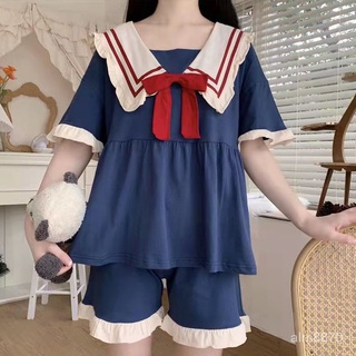大碼夏天睡衣 美少女睡衣 公主風睡裙 寬鬆睡裙 短袖套裝睡衣 女生家居服 流行睡衣居家服 可愛卡通睡衣 休閒家居服