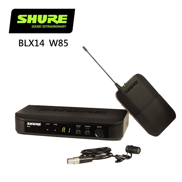 展示品SHURE BLX14 / W85 領夾式無線麥克風系統-採訪/演講/收音均適用-原廠公司貨 9.9新 現金自取