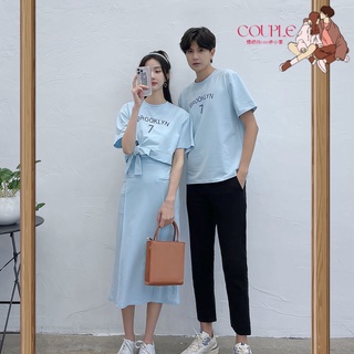 【COUPLE】💙情侶裝💙套裝夏裝一衣一裙新款潮流ins法式顯瘦你衣我裙兩件套
