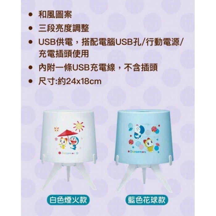 7-11 哆啦A夢 神奇道具 和風檯燈 【藍色花球款】