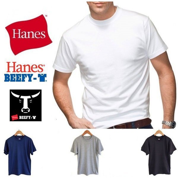 Hanes Beefy-T 圓領短袖T恤 經典6.1重磅素T-圓筒T 觸感好耐磨損、穿著舒適5180-5183-5184