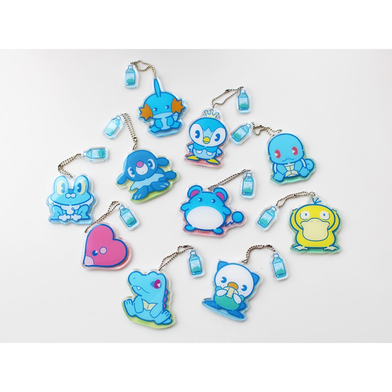 訊地ノ心 寶可夢中心 水色領域 傑尼龜 小鋸鱷 水躍魚 波加曼 水水獺 球球海獅 呱呱泡蛙 隨機壓克力吊飾 蝦皮購物