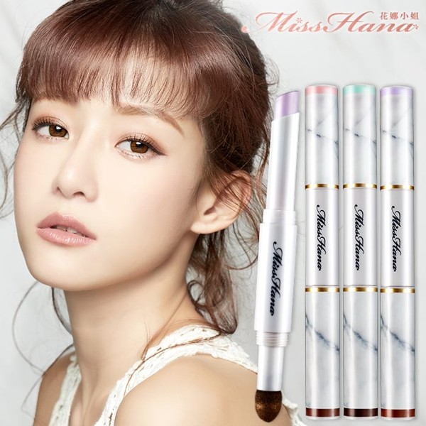 Miss Hana 花娜小姐雙頭校色光燦眼彩棒遮瑕膏 眼影校正遮瑕膏眼影筆 蝦皮購物