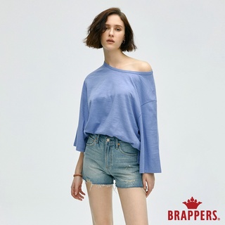 BRAPPERS 女款 後領鏤空寬鬆上衣-淺藍紫
