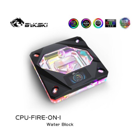 電腦水冷 Bykski CPU-FIRE-ON-I CPU水冷頭2011/115X平台ARGB燈光+溫度顯示