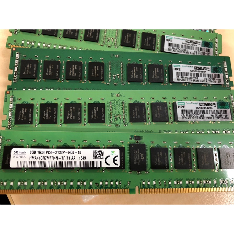 HP原廠 Hynix Server RAM 8G 8GB DDR4-2133 RDIMM ECC