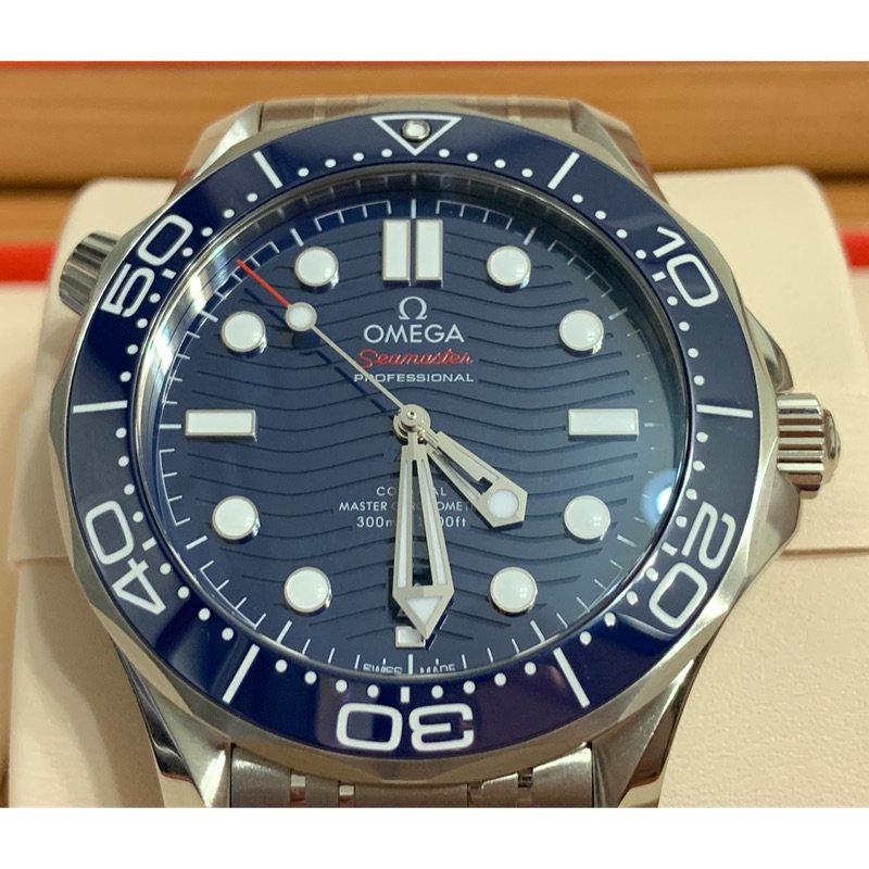 Omega 海馬 潛水300米 腕錶 復古藍面 單紅 Seamaster