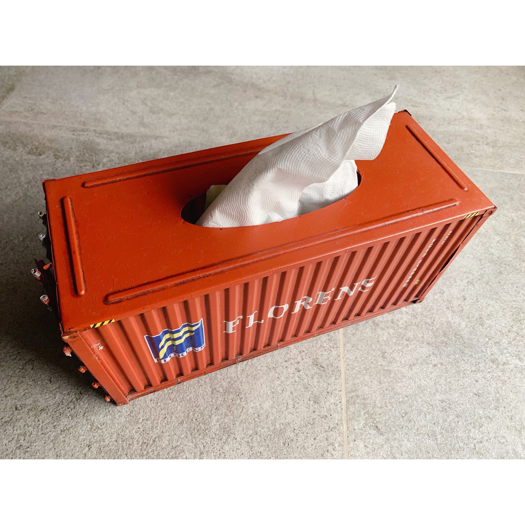工業風鐵皮貨櫃面紙盒