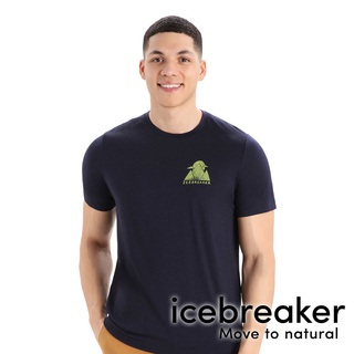 【icebreaker】Tech Lite II 男 羊毛圓領 印花短袖上衣 AD150 『海軍藍』0A56IO