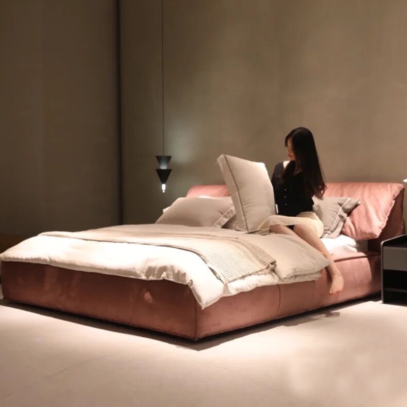 Baxter皮藝床主臥大床簡約現代意式輕奢雙人床軟包設計師納帕皮床