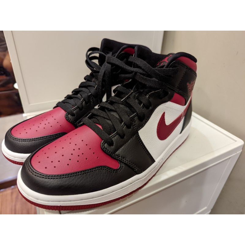 Nike Air Jordan 1 MID GS AJ1 1代 高筒 黑色 黑紅 深紅 籃球鞋 554725-066
