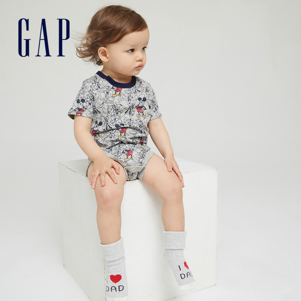 Gap 嬰兒裝 Gap x Disney迪士尼聯名 包屁衣-灰色(719126)