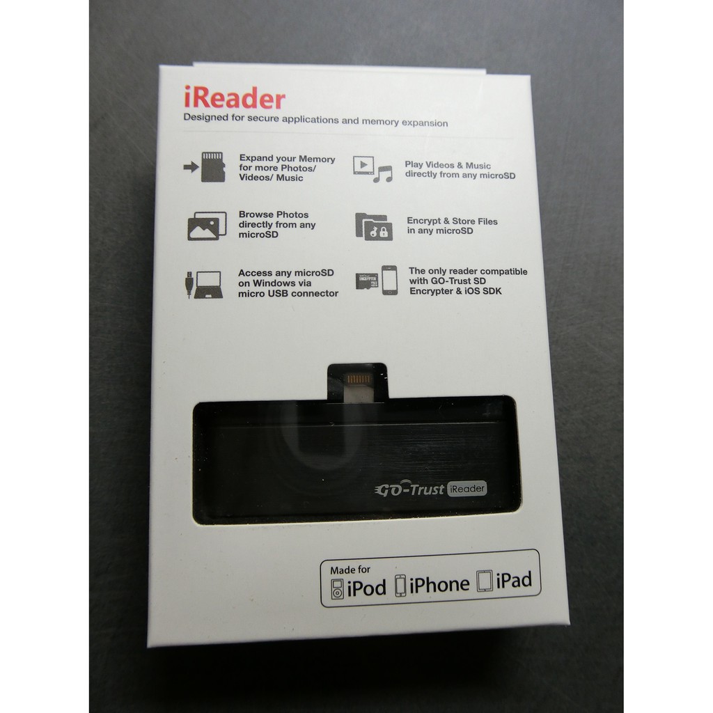 【妞妞黑八寶】iReader GO-Trust全球最短最薄iOS讀卡機 #最大支援128G #MicroSD