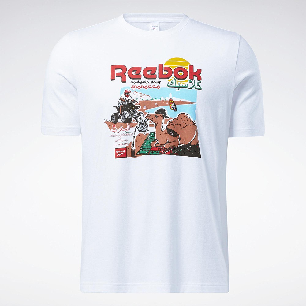 Reebok Classics SOUVENIR 男裝 短袖 T恤 摩洛哥 度假 純棉 白【運動世界】GN3668