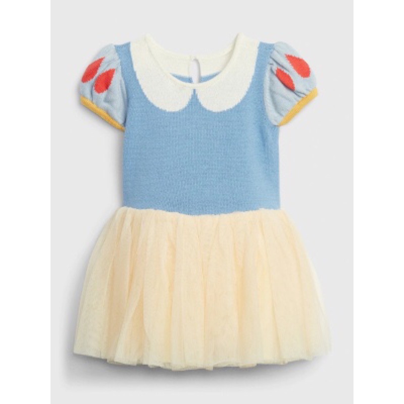 正版購自gap全新！官網Gap x Disney 迪士尼系列甜美風格拼接紗裙洋裝 白雪公主造型