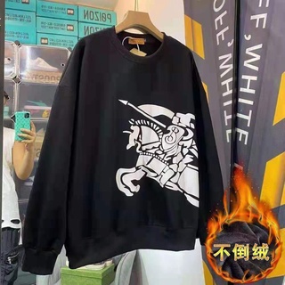 百搭寬鬆時尚休閒長袖上衣刷毛加厚青年上衣男士大學T韓版潮流男裝上衣【fp1206】 快手網紅同款戰馬大學T男秋季2021
