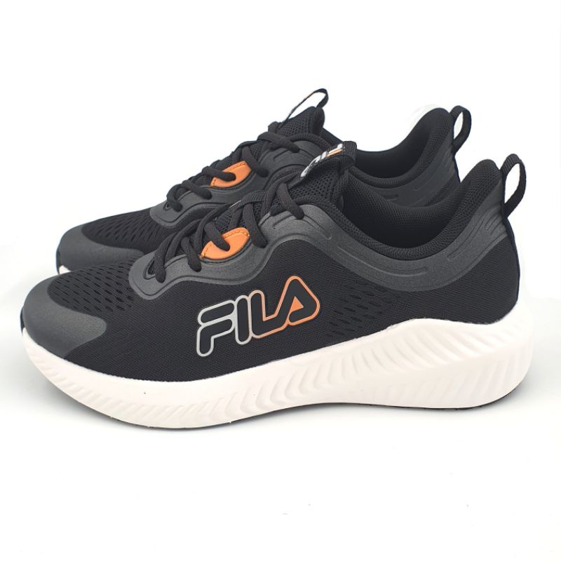 【米蘭鞋都】FILA (男) 輕量 透氣 厚底 緩震 慢跑鞋 1-J920W-010 黑橘 另有灰色
