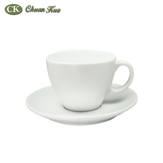 【CK全國瓷器】咖啡杯盤系列-時尚造型咖啡杯盤 200mL 陶瓷咖啡杯C040 咖啡盤S011 雪白咖啡杯