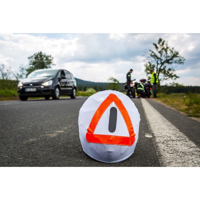 【德國Louis】Moto112+反光安全帽套 同三角錐功能摩托車重機騎士彈性帽袋車輛故障交通事故警示用10001050