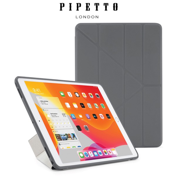 Origami TPU多角度多功能保護套 折疊Pipetto 深灰色透明背蓋 iPad 10.2 (2019-2021)